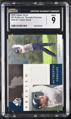 Graded Adam Scott golf card from 2023 Topps Athletes Unlimited Authentic Threads series