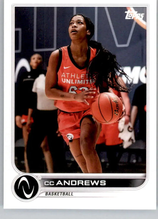 Basketball player in red Athletes Unlimited jersey shooting for Topps Athletes Unlimited card