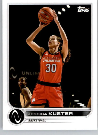 Topps Athletes Unlimited basketball card of Jessica Kuster in orange jersey numbered 30