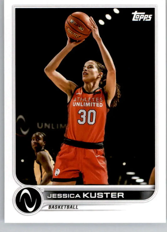 Topps Athletes Unlimited basketball card of Jessica Kuster in orange jersey numbered 30