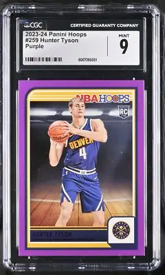Graded Hunter Tyson basketball card from 2023 Topps Athletes Unlimited collection
