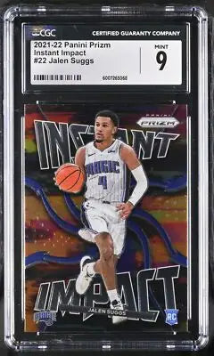 Graded Jalen Suggs Instant Impact Panini Prizm Basketball Card CGC 9