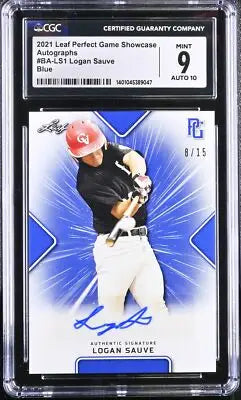 CGC-graded Logan Sauve autographed baseball card from 2023 Topps Athletes Unlimited series