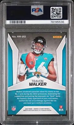 PSA-graded Travon Walker football rookie card from 2023 Topps Athletes Unlimited Stars Rookie Rush