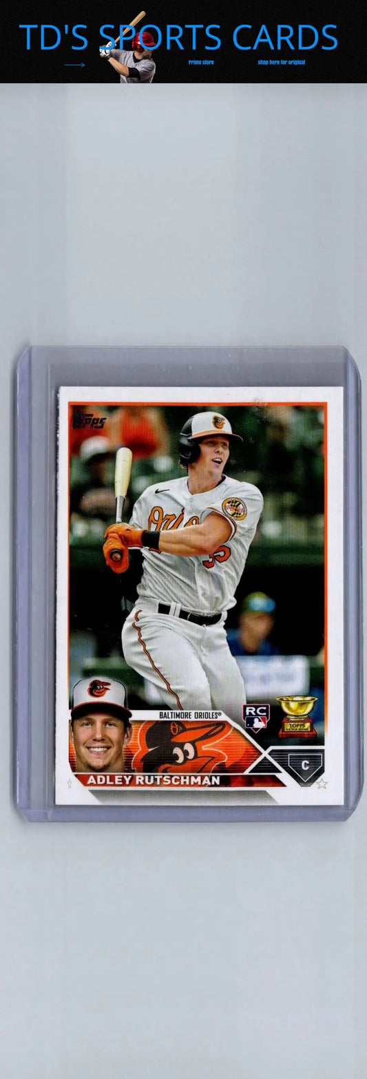 Adley Rutschman baseball card from 2023 Topps Baltimore Orioles series