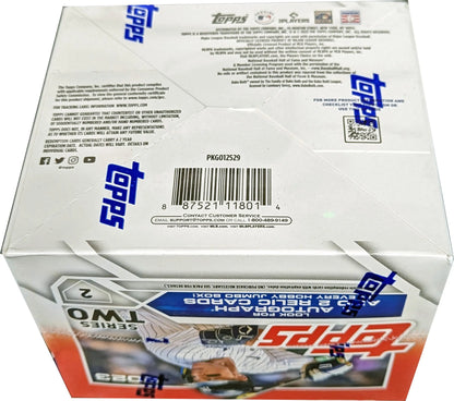 Topps Baseball Series 2 Jumbo HTA Card Box featuring Topps Baseball trading cards