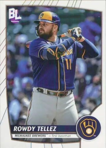 Original gloss 2023 Topps Big League Rowdy Tellez Brewers baseball card NM-MT