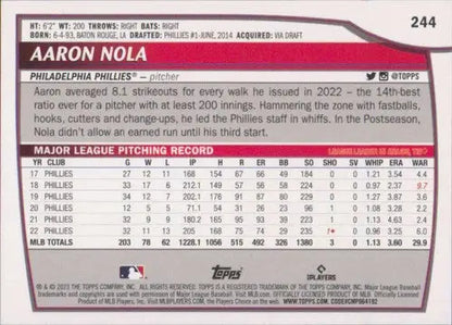 2023 Topps Big League Aaron Nola baseball card Phillies NM-MT Topps Big