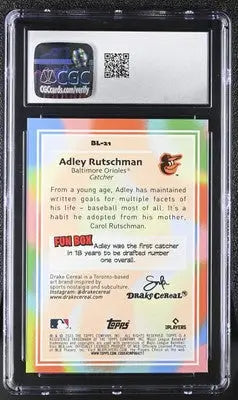 Graded Adley Rutschman baseball card from 2023 Topps Big League series CGC 10