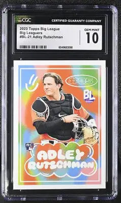 Graded Adley Rutschman baseball card from 2023 Topps Big League featuring Big Leaguers