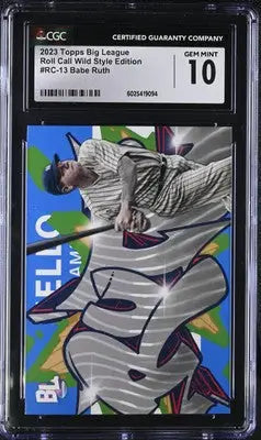 Graded Babe Ruth baseball card from 2023 Topps Big League collection, CGC 10