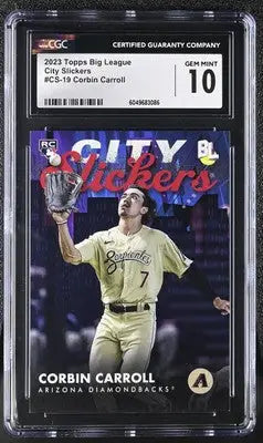 Graded Corbin Carroll baseball card from 2023 Topps Big League league Corbin Carroll series