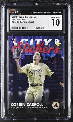 Graded Corbin Carroll baseball card from 2023 Topps Big League, CGC 10