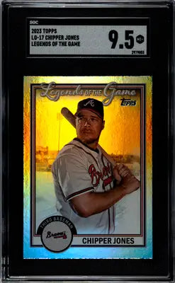 Graded Chipper Jones baseball card from 2023 Topps Chipper Jones Legends Of The Game series