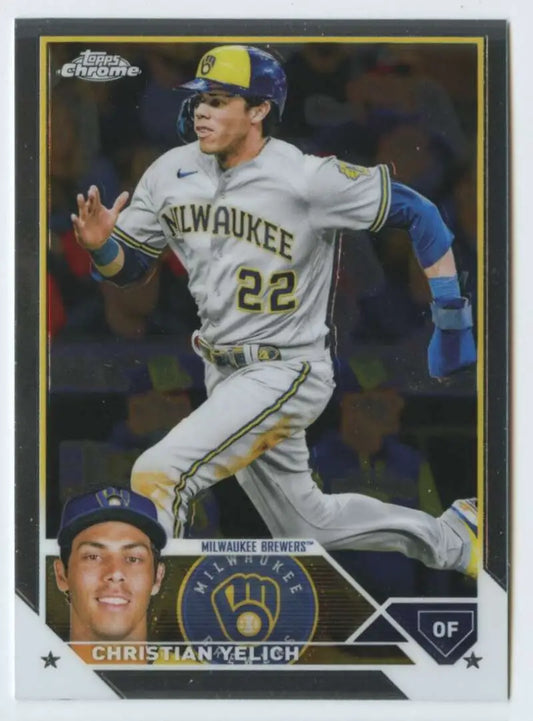 2023 Topps Chrome #109 Christian Yelich NM-MT Milwaukee Brewers Baseball Card