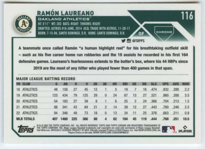 2023 Topps Chrome #116 Ramon Laureano NM-MT Oakland Athletics Baseball Card