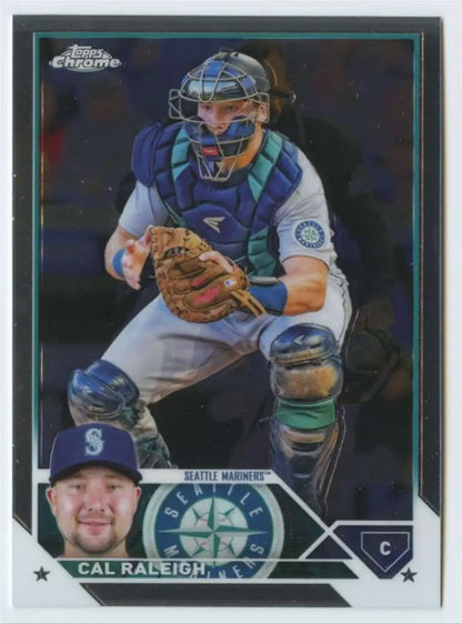 Cal Raleigh Seattle Mariners Baseball Card from 2023 Topps Chrome #141 NM-MT