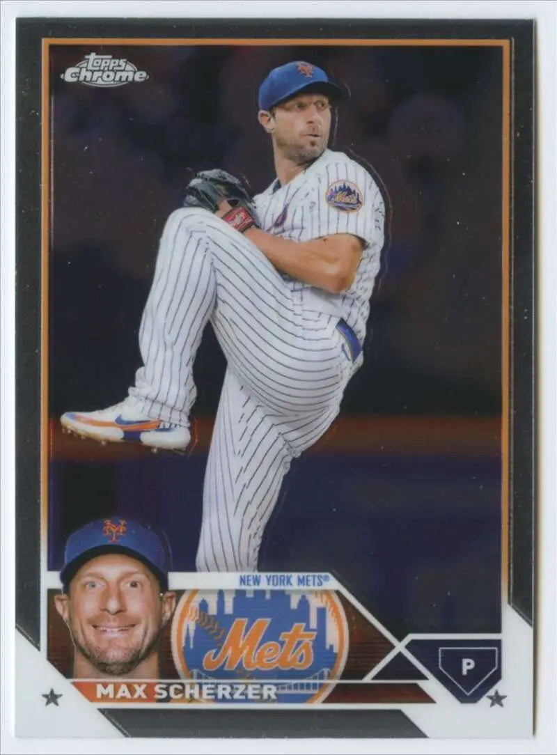 Max Scherzer 2023 Topps Chrome Mets Baseball Card NM-MT #148 for collectors