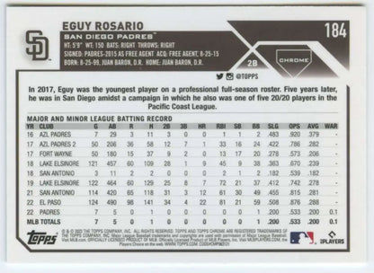 Eguy Rosario San Diego Padres 2023 Topps Chrome baseball card NM-MT RC