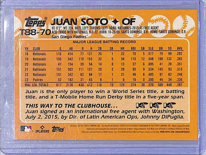 Juan Soto baseball card from 2023 Topps Chrome 35th Anniversary series
