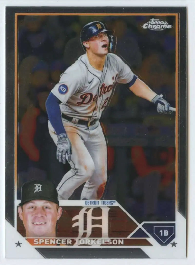 Spencer Torkelson 2023 Topps Chrome baseball card for Detroit Tigers collectors