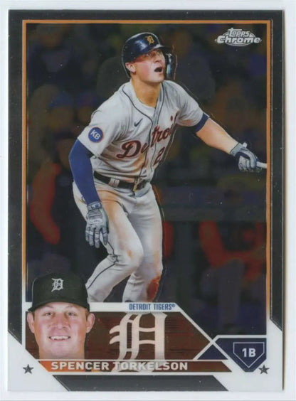Spencer Torkelson 2023 Topps Chrome baseball card for Detroit Tigers collectors