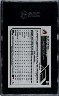 Graded Topps Chrome Alek Thomas baseball card Blue Refractor 77/150 SGC 10