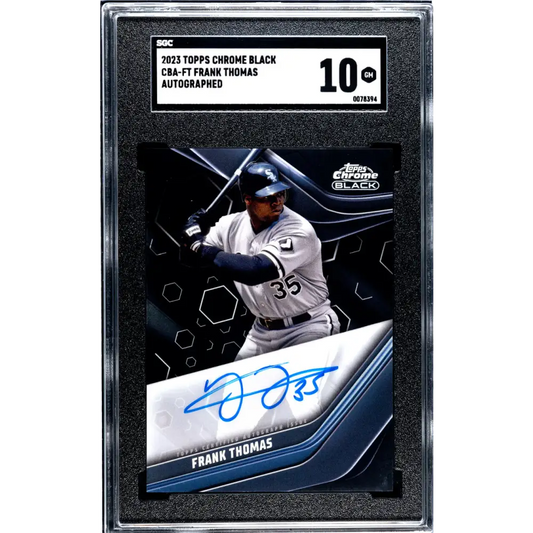 2023 Topps Chrome Black #CBA-FT Frank Thomas SGC 10 Gem Auto Chicago White Sox Baseball Card