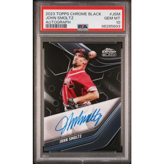 2023 Topps Chrome Black #CBA-JSM John Smoltz PSA 10 GEM MINT Auto Atlanta Braves Baseball Card