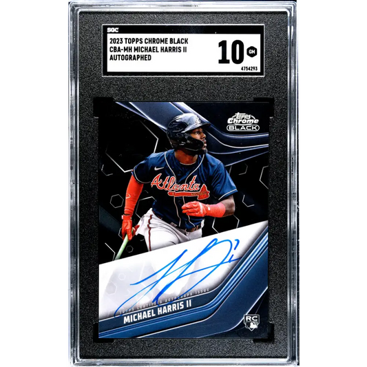 2023 Topps Chrome Black #CBA-MH Michael Harris II SGC 10 Gem Auto Atlanta Braves Baseball Card