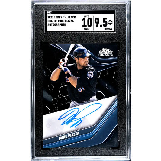 2023 Topps Chrome Black #CBA-MP Mike Piazza SGC 9.5 MINT+ Auto New York Mets Baseball Card