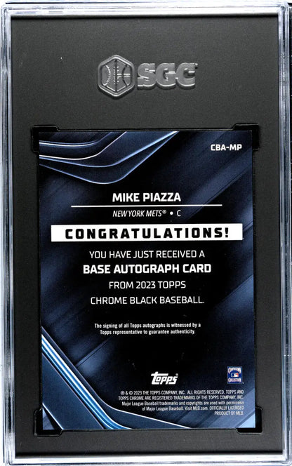 Baseball card redemption notice for Mike Piazza Topps Chrome Black autograph