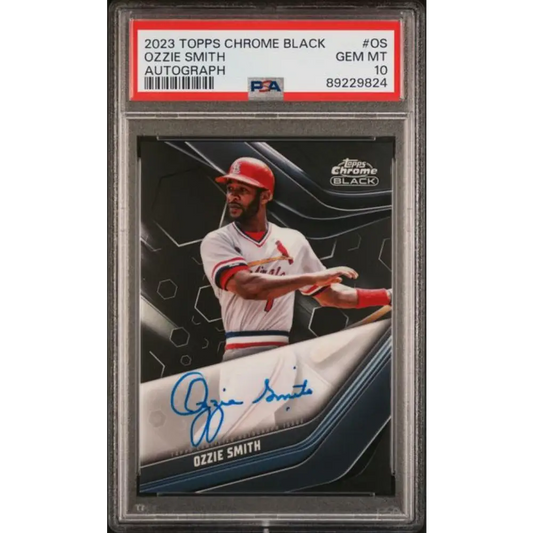 2023 Topps Chrome Black #CBA-OS Ozzie Smith PSA 10 GEM MINT Auto St. Louis Cardinals Baseball Card