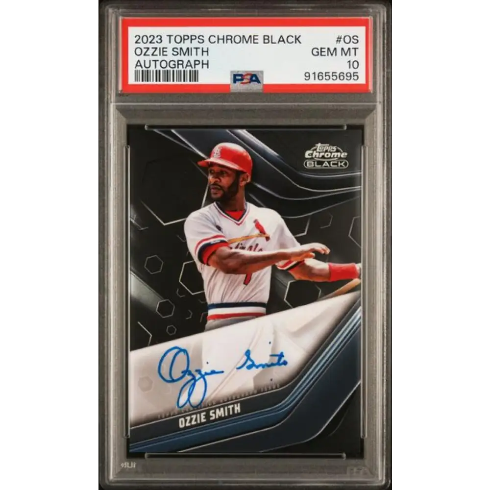 2023 Topps Chrome Black #CBA-OS Ozzie Smith PSA 10 GEM MINT Auto St. Louis Cardinals Baseball Card