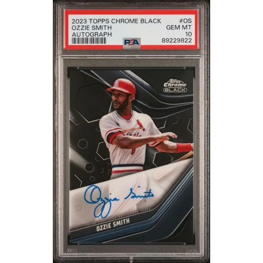 2023 Topps Chrome Black #CBA-OS Ozzie Smith PSA 10 GEM MINT Auto St. Louis Cardinals Baseball Card