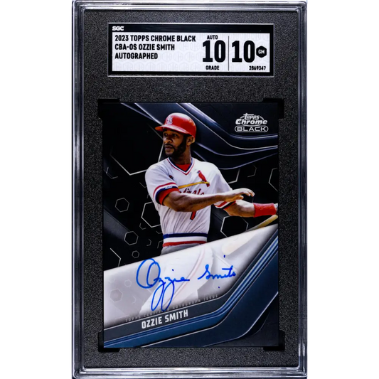 2023 Topps Chrome Black #CBA-OS Ozzie Smith SGC 10 Gem Auto St. Louis Cardinals Baseball Card