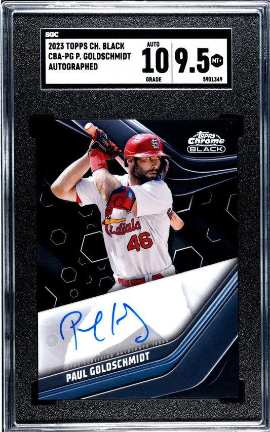 2019 Topps Chrome Black autographed Paul Goldschmidt card graded 9.5 by BGS