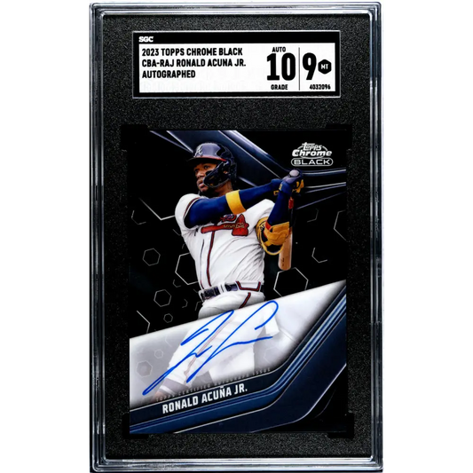 2023 Topps Chrome Black #CBA-RAJ Ronald Acuna Jr. SGC 9 MINT Auto Atlanta Braves Baseball Card