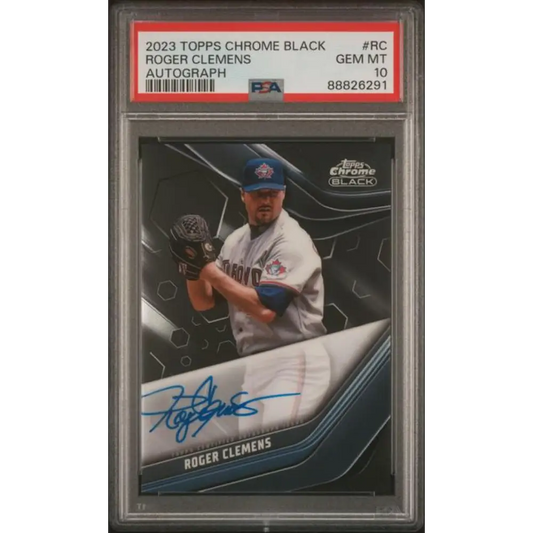 2023 Topps Chrome Black #CBA-RC Roger Clemens PSA 10 GEM MINT Auto Toronto Blue Jays Baseball Card