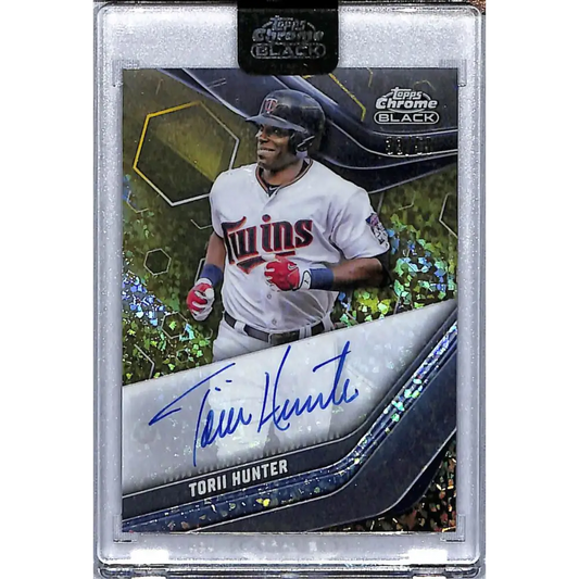 2023 Topps Chrome Black Gold Mini-Diamond #CBA-TH Torii Hunter NM-MT Auto 39/50 Minnesota Twins Baseball Card