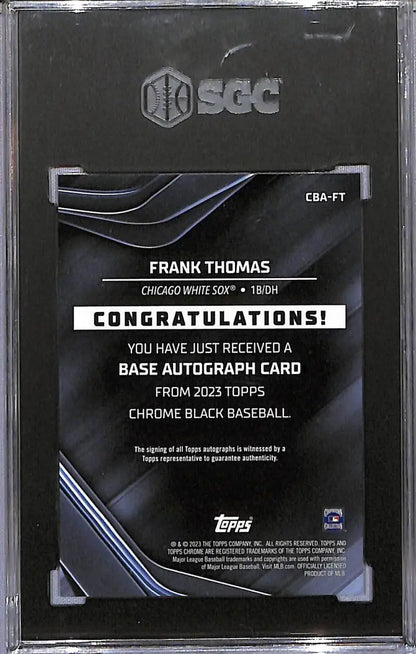 Graded Frank Thomas baseball card Chicago White Sox 2023 Topps Chrome Black Green