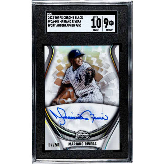 2023 Topps Chrome Black Ivory #WCA-MR Mariano Rivera SGC 9 MINT Auto 7/50 New York Yankees Baseball Card  Image 1