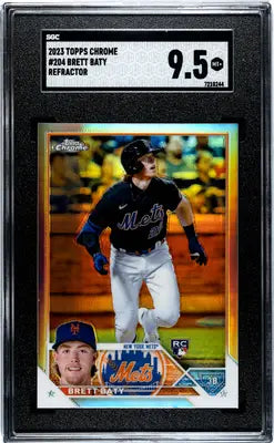2023 Topps Chrome Brett Baty #204 Refractor Baseball Card SGC 9.5 featuring Brett Baty