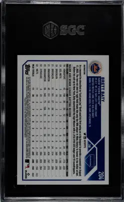 Graded 2023 Topps Chrome Brett Baty #204 Refractor Baseball Card in Black Slab