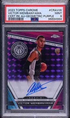 Victor Wembanyama autographed rookie card from 2023 Topps Chrome Certified Rookie Auto