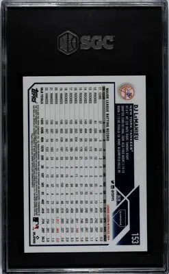 Graded 2023 Topps Chrome DJ Lemahieu Prism Refractor Baseball card SGC 9.5