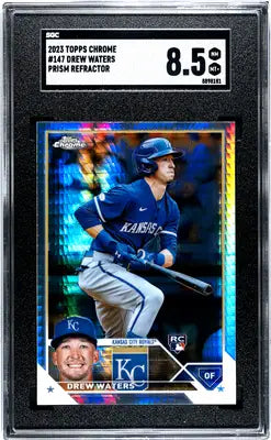 2023 Topps Chrome Drew Waters Prism Refractor baseball card graded 8.5 SGC