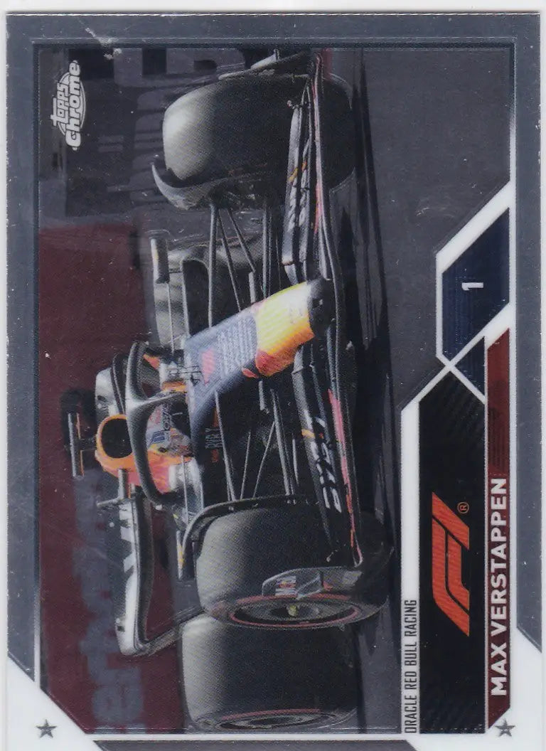 2023 Topps Chrome Formula 1 Max Verstappen Red Bull Racing trading card display