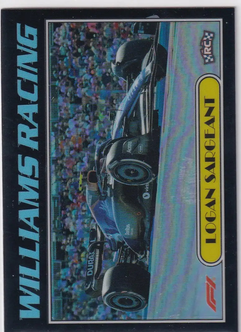 Formula 1 racing car in dark metallic finish on track for Topps Chrome Formula Auto