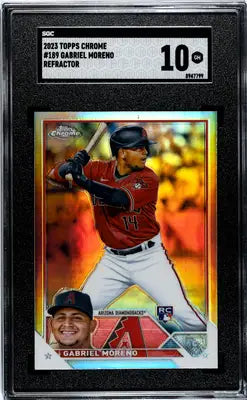 SGC-graded 2023 Topps Chrome Gabriel Moreno Refractor baseball card, perfect for collectors
